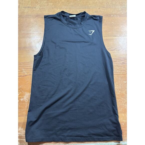 Gymshark Sleeveless Muscle Tank Men’s Small Black Lightweight Workout Top - Picture 1 of 6